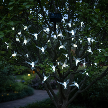 Instalatie Solara LED 20 Pasari Luminoase | Decor Gradina cu Lumina rece [2]