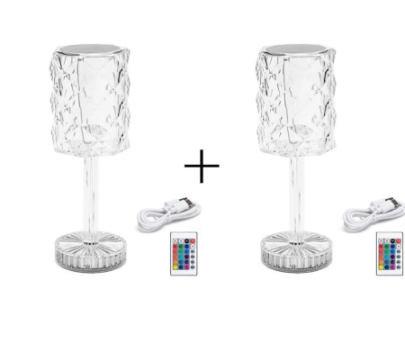 Pachete Promotionale - Set 2xLampă Atena Led dimabilă reîncărcabilă Masa Sau Noptiera 1800mAh 26 cm + telecomandă
