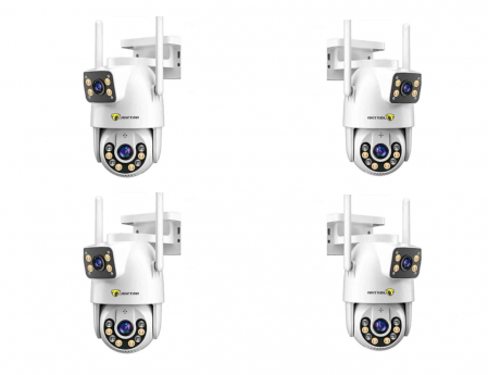Pachete Promotionale - Set 4 x Cameră Video Duală Jortan 9697QJ, Vedere 360°, WiFi, 6MP, Compatibilă Yoosee