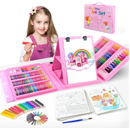 Set Artistic Desen și Pictură pentru Copii, Servietă cu Instrumente Complete 168pcs sau 208pcs [4]