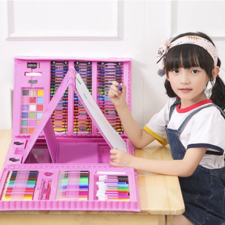 Set Artistic Desen și Pictură pentru Copii, Servietă cu Instrumente Complete 168pcs sau 208pcs [1]