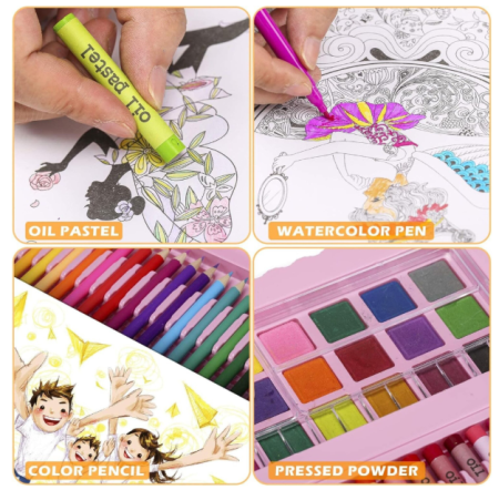 Set Artistic Desen și Pictură pentru Copii, Servietă cu Instrumente Complete 168pcs sau 208pcs [9]