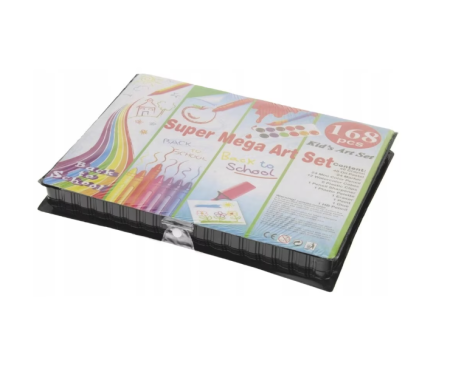 Set Artistic Desen și Pictură pentru Copii, Servietă cu Instrumente Complete 168pcs sau 208pcs [1]