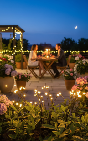 Set de 2 Lămpi Solare de Grădină cu Licurici Multicolor – Eleganță și Magie în Spațiul Exterior [12]