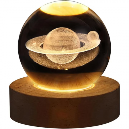 CASA SI GRADINA - Sfera de sticla luminoasa, lampa decorativa - Saturn, Lumaball