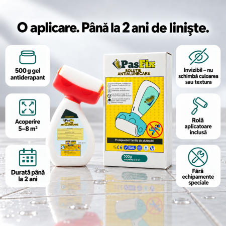 Soluție Antialunecare PasFix 500ml – Protecție pentru gresie, faianță, marmură, piatră naturală cu rolă aplicatoare [3]