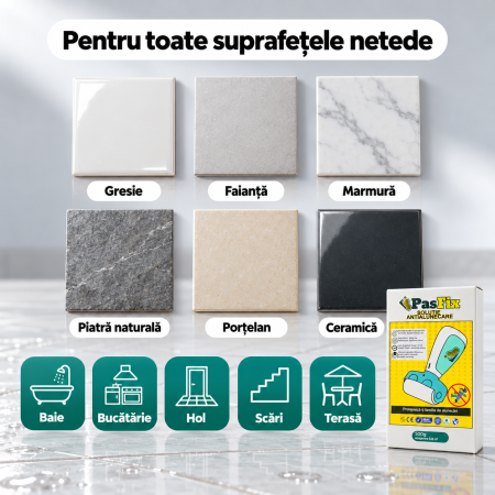 Soluție Antialunecare PasFix 500ml – Protecție pentru gresie, faianță, marmură, piatră naturală cu rolă aplicatoare [4]