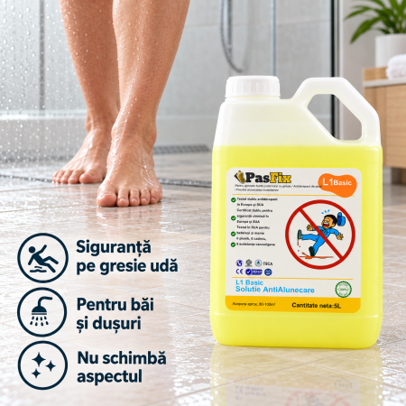 Soluție Antialunecare PasFix L1 BASIC 5L – Protecție sigură pentru băi, bucătării și pardoseli cu gresie [2]