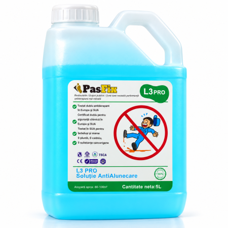PasFix - Soluție Antialunecare PasFix L3 PRO 5L – Siguranță profesională pentru restaurante, dușuri publice și zone cu trafic intens