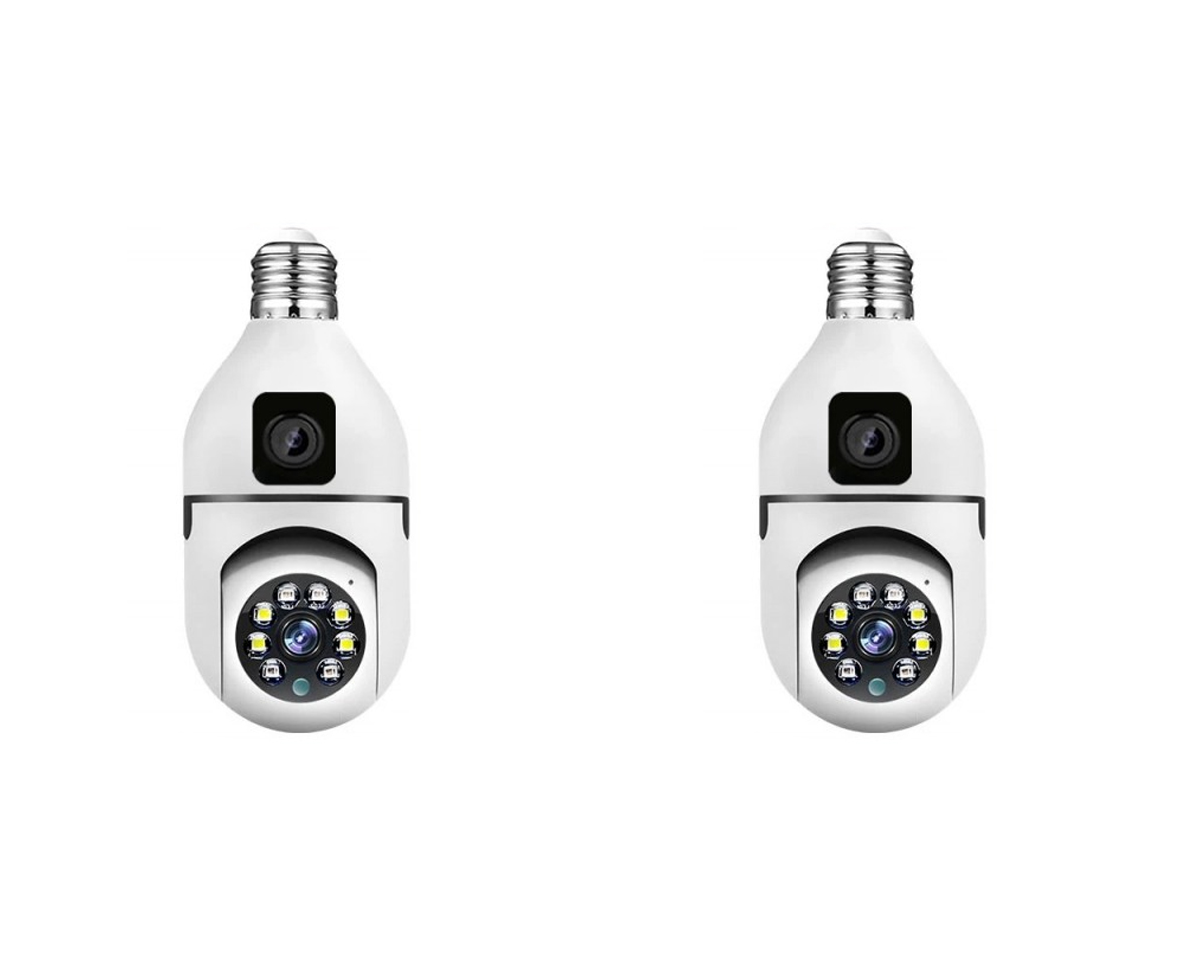 Set 2 x Jortan JTZ-9696PROB: Cameră Supraveghere Duală Tip Bec, HD, WiFi, Vedere 360° Full Color, Aplicație Icsee [1]