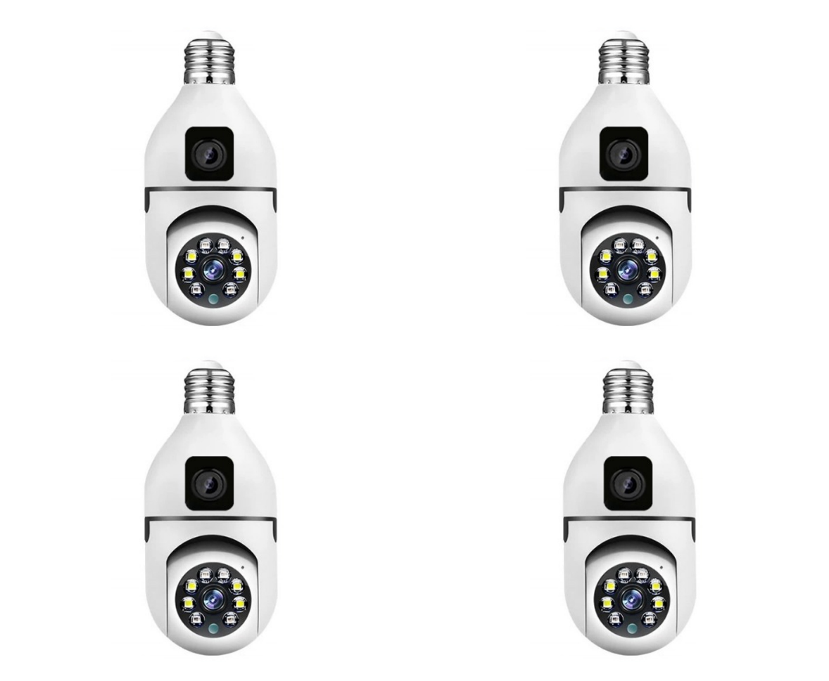 Set 4 x Jortan JTZ-9696PROB: Cameră Supraveghere Duală Tip Bec, HD, WiFi, Vedere 360° Full Color, Aplicație Icsee [1]