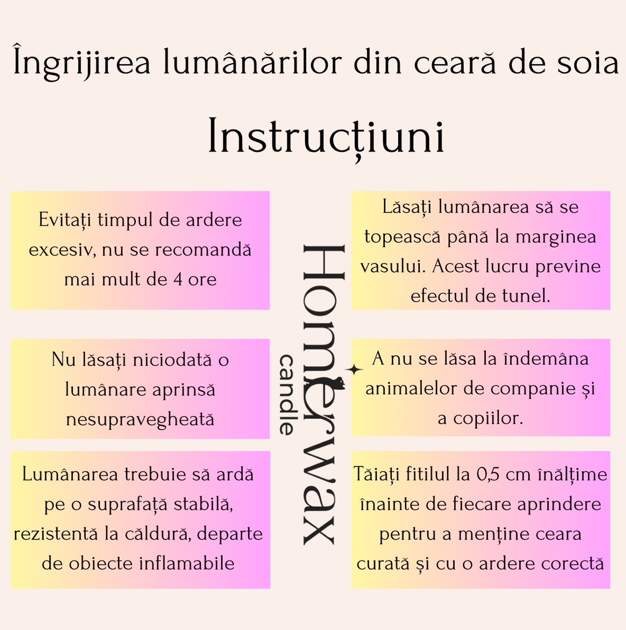 Instructiuni de folosire a lumanarilor Homerwax - update