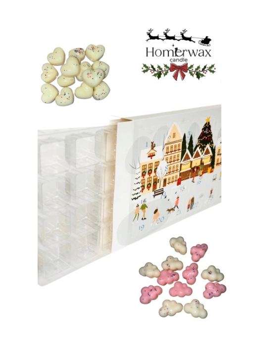 Calendar ADVENT editie de Craciun din colectia de iarna, Povesti din ceara si foc, bucati de ceara parfumata de soia, 24 de arome [4]