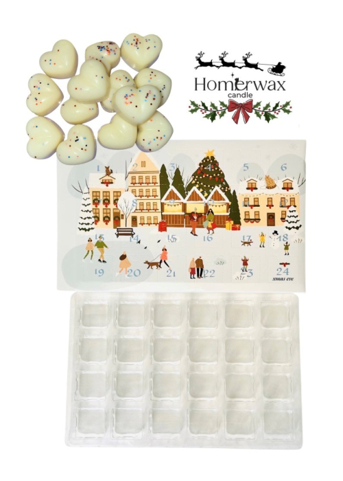 Calendar ADVENT editie de Craciun din colectia de iarna, Povesti din ceara si foc, bucati de ceara parfumata de soia, 24 de arome [3]
