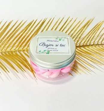 Ceara naturala parfumata de soia in borcan transparent, capac argintiu, handmade, 60 g [2]