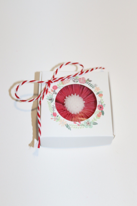 Floare parfumata din ceara de soia, 20g, martisor/marturie/odorizant - editie de MARTIE - snur de Martisor [5]