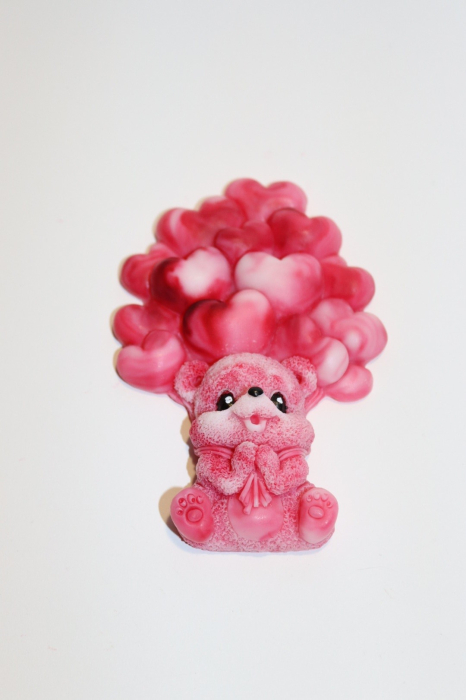 Tableta parfumata, ursulet cu baloane in forma de inimioare, ceara de soia, wax melt, odorizant, 40 g [2]