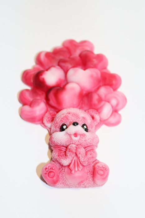 Tableta parfumata, ursulet cu baloane in forma de inimioare, ceara de soia, wax melt, odorizant, 40 g [5]