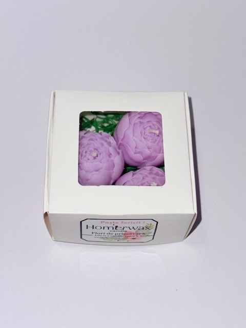 Set Iris - 3 lumanari parfumate din ceara de soia, in forma de bujori [4]