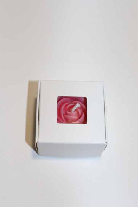 Lumanare parfumata / neparfumata din ceara de soia - model trandafir - editie Martie - snur de Martisor [5]