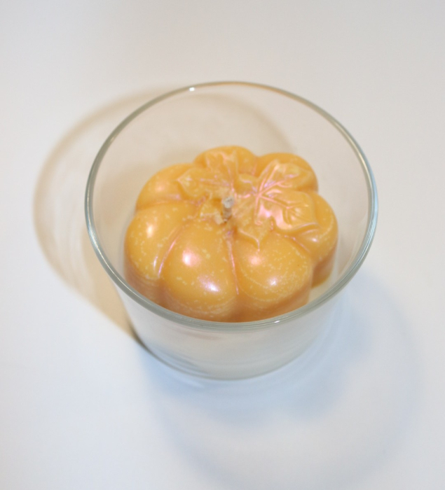 Lumanare parfumata din ceara de soia, model Dovleac, aroma Placinta de Dovleac, 120 g [4]