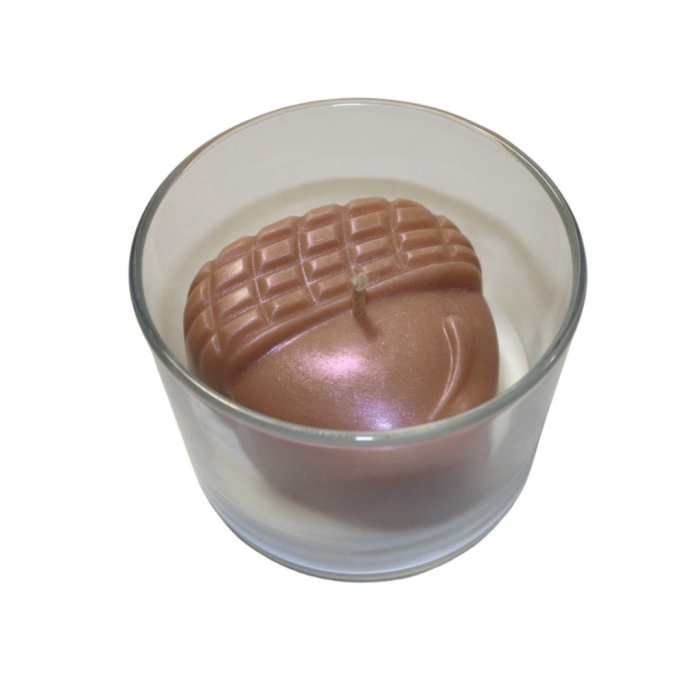 Lumanare parfumata din ceara de soia, model Ghinda, aroma Caffe Latte, 100 g [2]