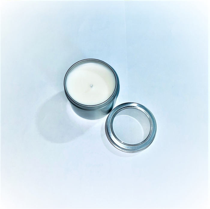 Lumanare parfumata din ceara naturala de soia, cutie aluminiu cu fereastra, fitil de bumbac cerat, handmade, 85 g [3]