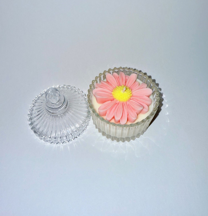 Lumanare parfumata in bomboniera, cu margareta [4]