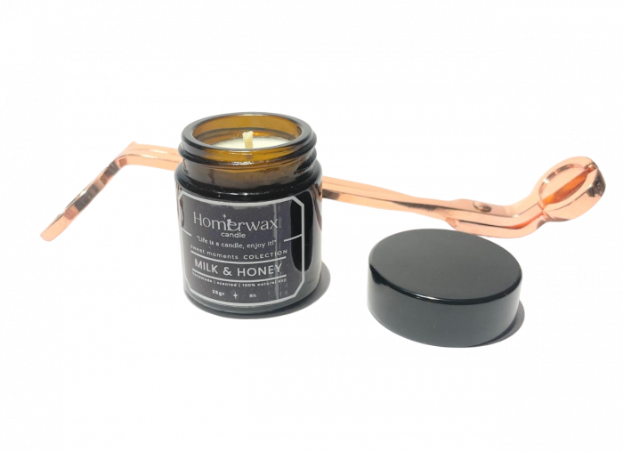 Lumanare parfumata din ceara soia, borcan ambra, 25 g [5]