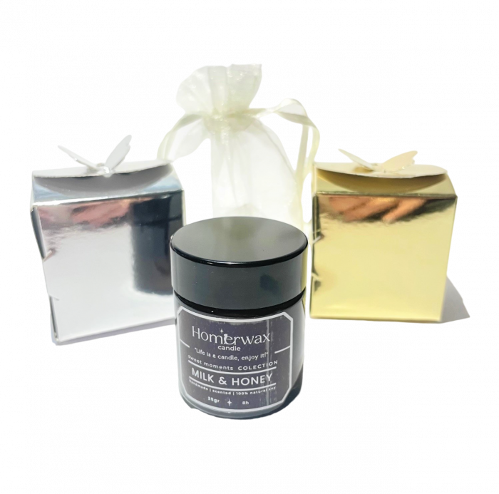 Lumanare parfumata din ceara soia, borcan ambra, 25 g [4]