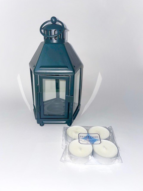 Felinar si set 4 lumanari neparfumate mini, 50 g [4]