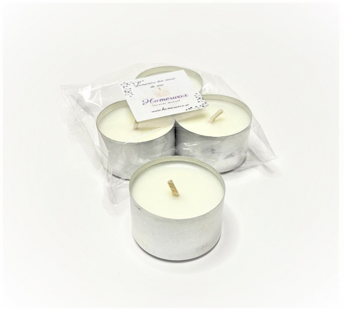 Set lumanari neparfumate, tip pastila, din ceara naturala de soia, culoare, handmade, 4 buc, cantitate ceara 80 g [2]