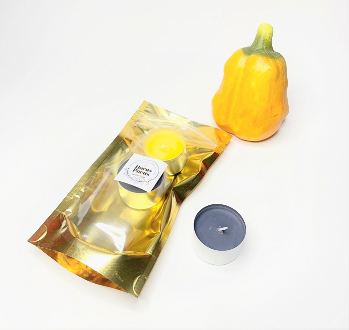 Set lumanari parfumate, tip pastila, aroma Hocus Pocus - Dovleac, din ceara naturala de soia, handmade, 3 buc, cantitate ceara 60 g [4]