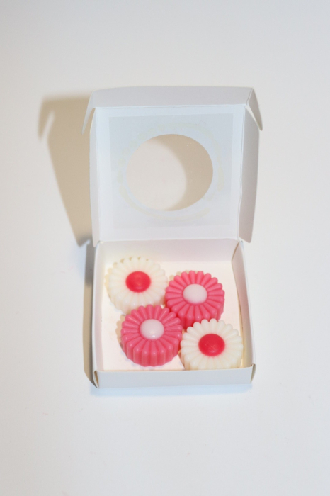 Nasturei parfumati, 4 mini margarete, ceara de soia, wax melt, marturie/odorizant, 14 g [3]