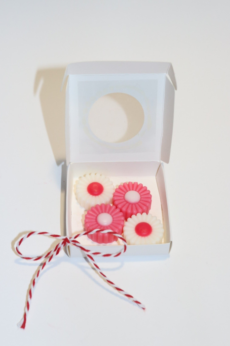 Nasturei parfumati, 4 mini margarete, ceara de soia, wax melt, marturie/odorizant, 14 g [2]