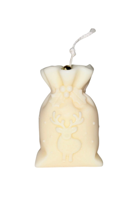 Sacul lui Mos Craciun cu model REN - lumanare decorativa, parfumata din ceara de soia - clopotel, 72 g - editie speciala [1]