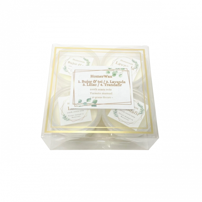 Set 4 arome diferite de wax melts, Bujor si tei / Lavanda / Liliac / Trandafir, 100 g [2]