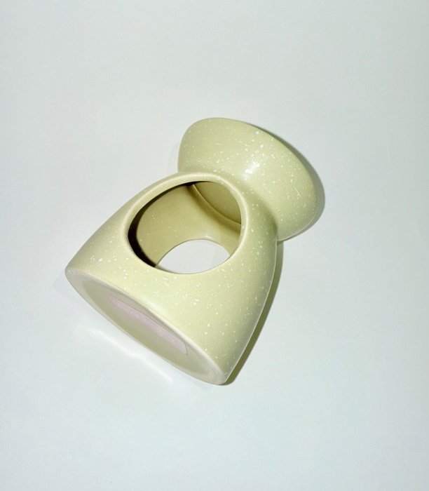 Vas de ceramica kaki cu aspect mat special pentru wax melts [5]