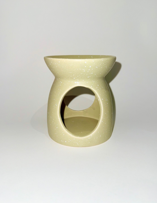 Vas de ceramica kaki cu aspect mat special pentru wax melts [6]