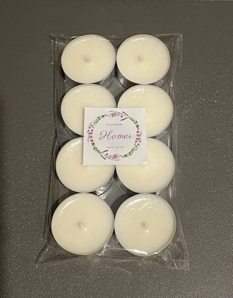 Set lumanari neparfumate din ceara naturala de soia, tip pastila, 8 buc, 128 g, argintiu [2]