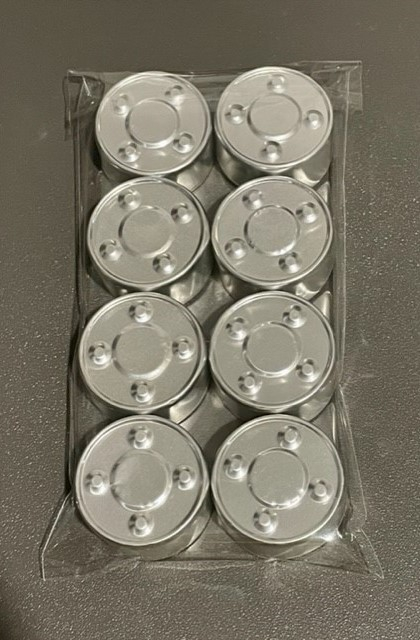 Set lumanari neparfumate din ceara naturala de soia, tip pastila, 8 buc, 128 g, argintiu [3]