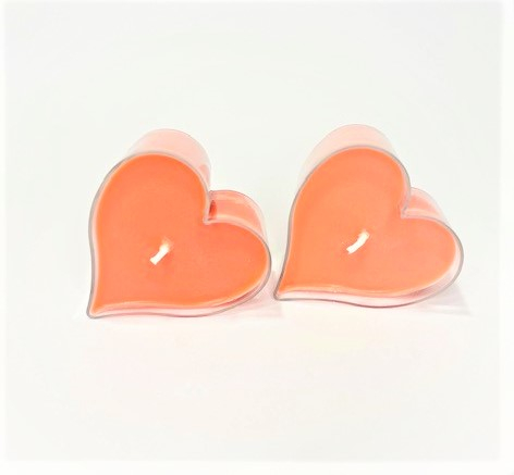 Me & you - 2 Lumanari neparfumate, ceara soia , forma inima,  60 g [8]