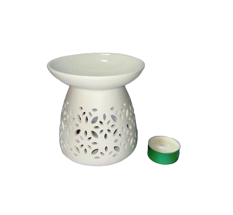 Vas de ceramica mare de culoare alba, aspect mat. [4]