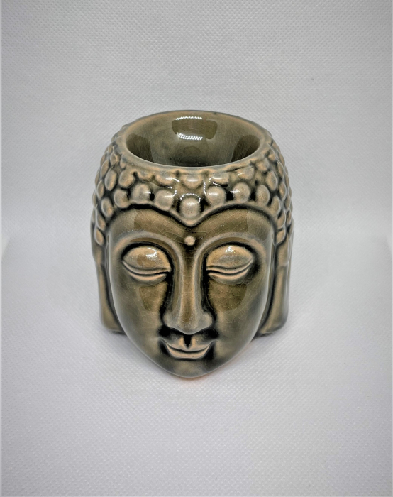 Vas de ceramica cap de Buddha maro pentru topirea bucatilor de ceara parfumata - aromaterapie [2]