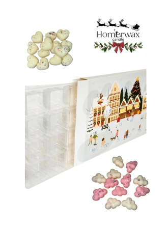 Calendar ADVENT editie de Craciun din colectia de iarna, Povesti din ceara si foc, bucati de ceara parfumata de soia, 24 de arome [3]