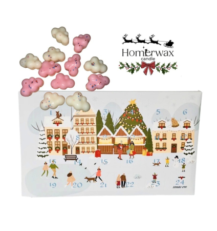 Povesti din ceara si foc - Calendar ADVENT editie de Craciun din colectia de iarna, Povesti din ceara si foc, bucati de ceara parfumata de soia, 24 de arome