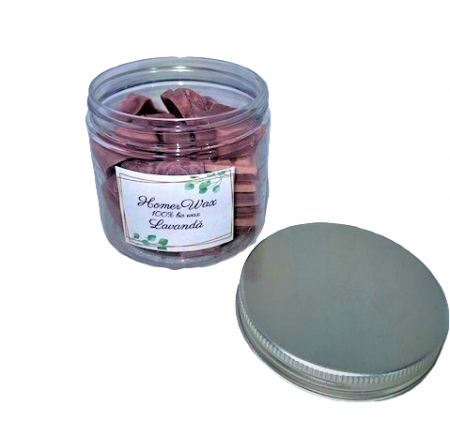 Bucati de ceara parfumata - Ceara naturala parfumata de soia in borcan transparent wax melts aromaterapie capac argintiu handmade 90 g