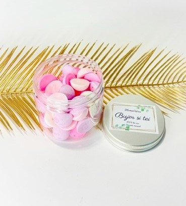 Ceara naturala parfumata de soia in borcan transparent wax melts aromaterapie capac argintiu handmade 90 g [2]