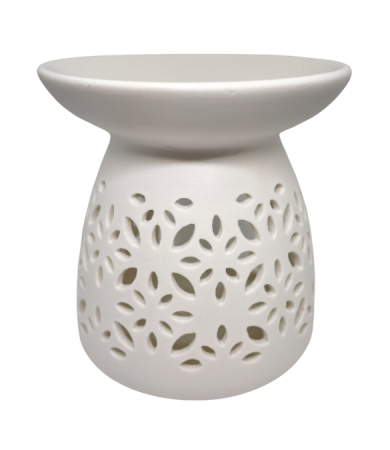 Vas de ceramica mare de culoare alba, aspect mat.