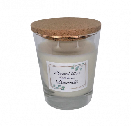 Lumanare parfumata din ceara naturala de soia, 2 fitiluri din bumbac cerat, handmade, capac din pluta, 180 g Lumanare parfumata, turnata manual in recipient reutilizabil, pahar din sticla termorezistenta transparent, cu 2 fitiluri cerate din bumbac organic, capac din pluta cu dubla utilizare, poate fi folosit si ca suport atunci cand lumanarea este aprinsa. [4]